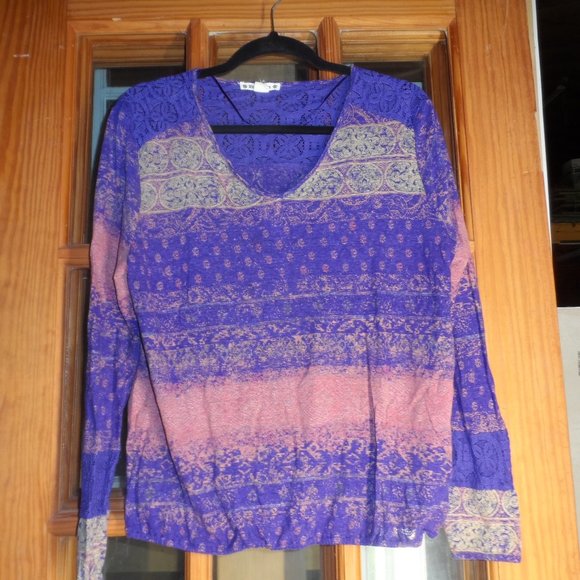 RuffHewn Purple/Pink Top with Lace - Size PL - Picture 2 of 6